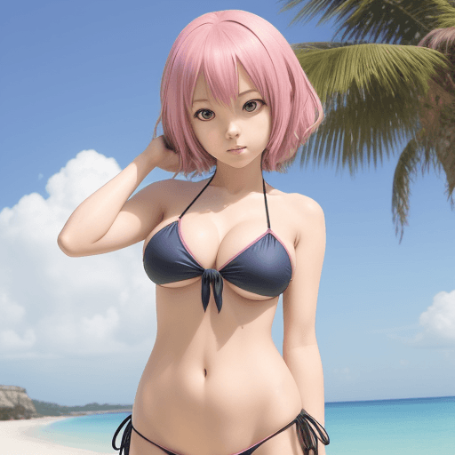 AI generated: anime girl in a bikini highly nsfw