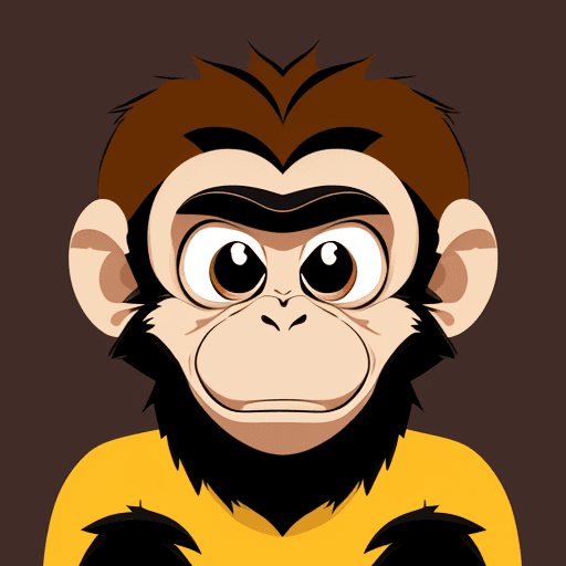 AI generated: vector illustration, cute monkey, angry, watching at camera, cartoon