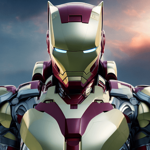 AI generated: an image of cat, alert pose, cyberpunk style, wearing bionic helmet, wearing iron man armor, high de...