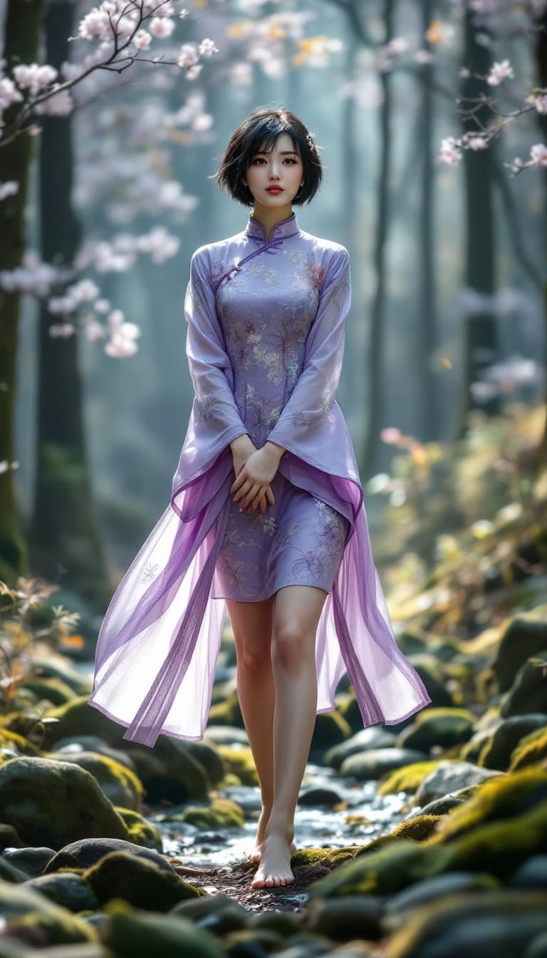 AI generated: (((full body view))) (((focus on feet))) (masterpiece, best quality, highres:1.2), (intricate and be...