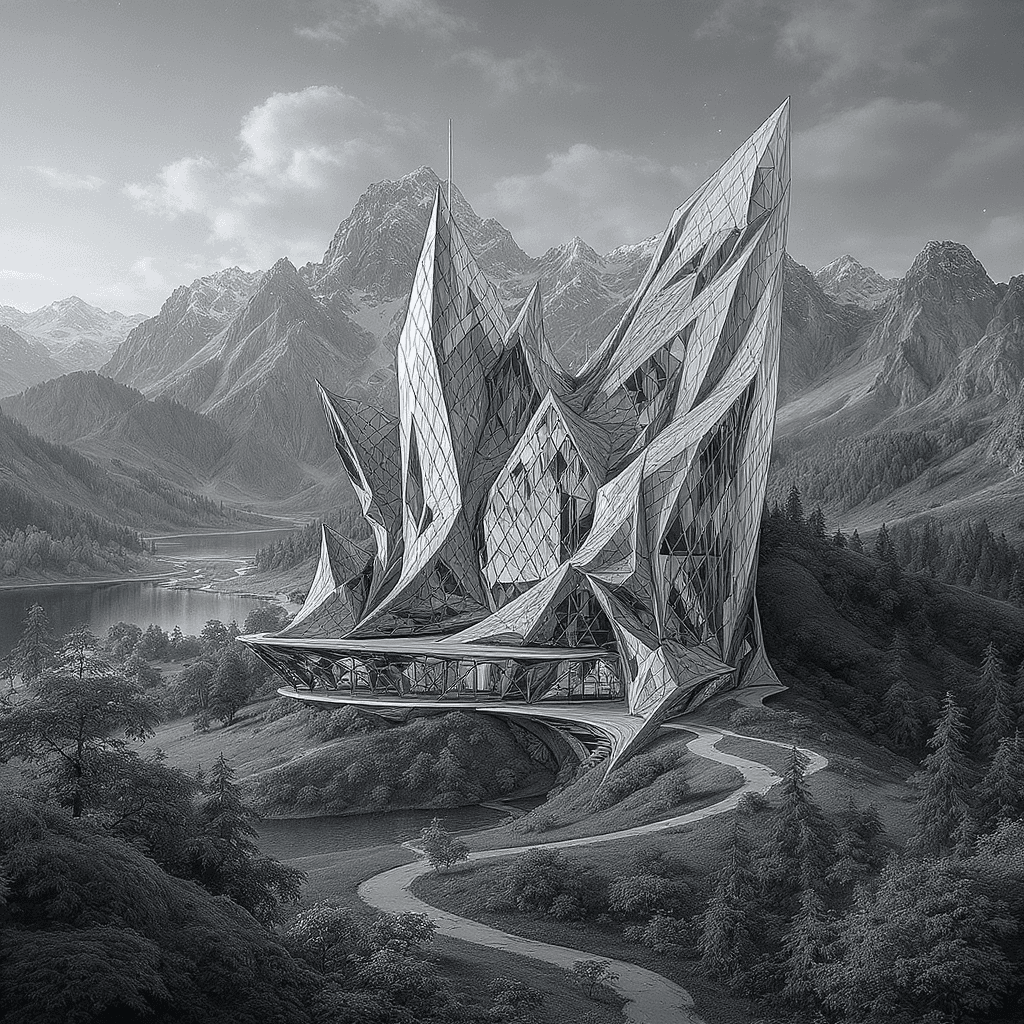 AI generated:   
Create a 2D grayscale position map of a large glass building with several diamond-shaped windows...