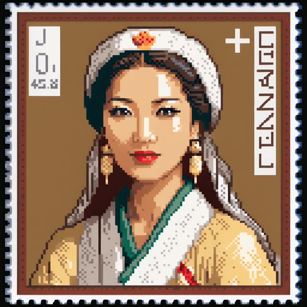 AI generated: an asian woman, 64 bits Pixel Art