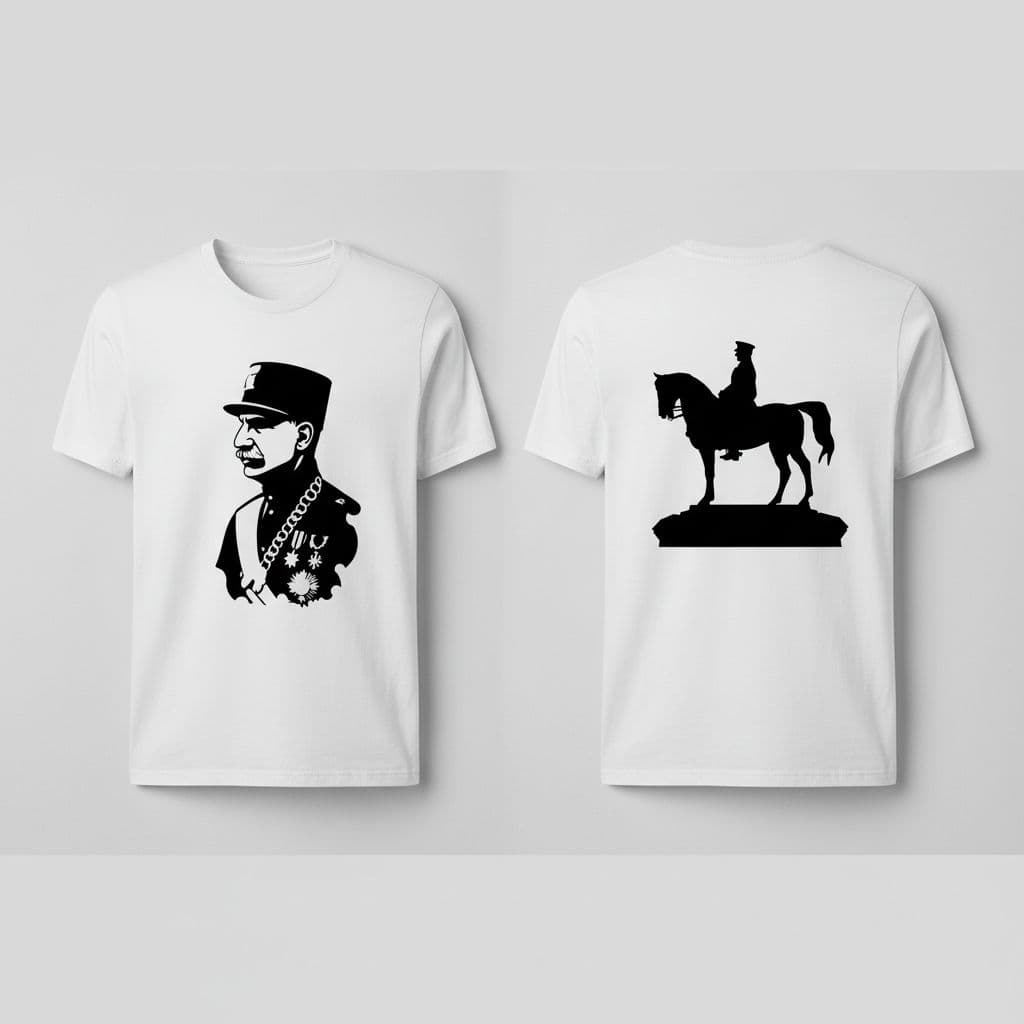 AI generated: create a mock of white version t-shirt of the fron and back view of the T-shirt 
