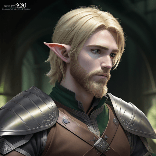 AI generated: male half human elf: masterpiece, concept art, centered, High-resolution hyper realistic 30 year old...
