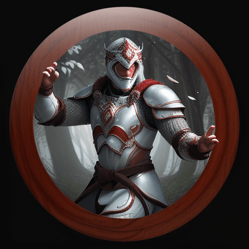 AI generated: white full background, leaves particles inside a large dark wood cercle, icon representing hero the ...