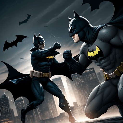 AI generated:  batman fight with yudziro hanma, 4k , ultra HD 