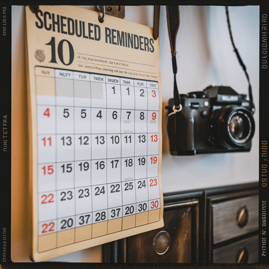 AI generated: A calendar with scheduled payment reminders dslr, ultra quality, sharp focus, tack sharp, dof, film ...