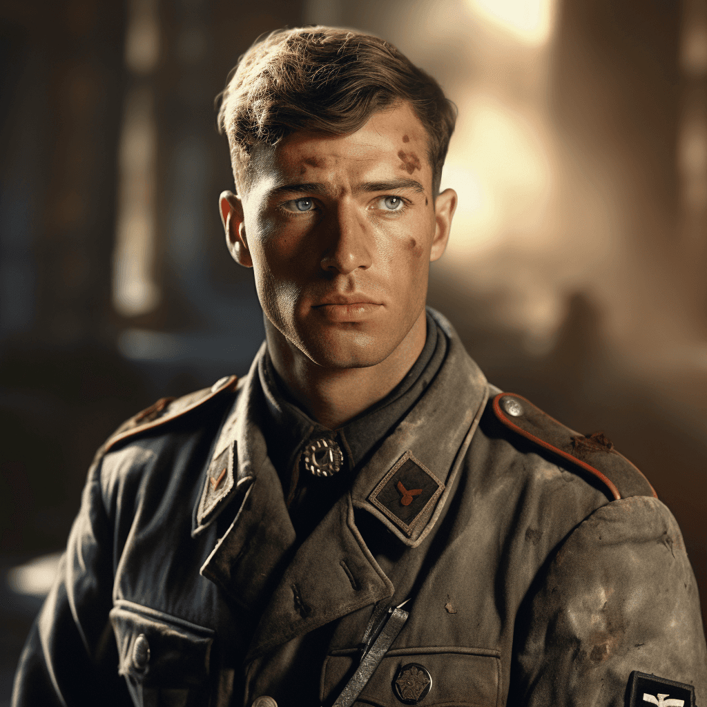 AI generated: german soldier, world war 2, standing, perfect human eyes, perfect human pupils, male, intricate art...
