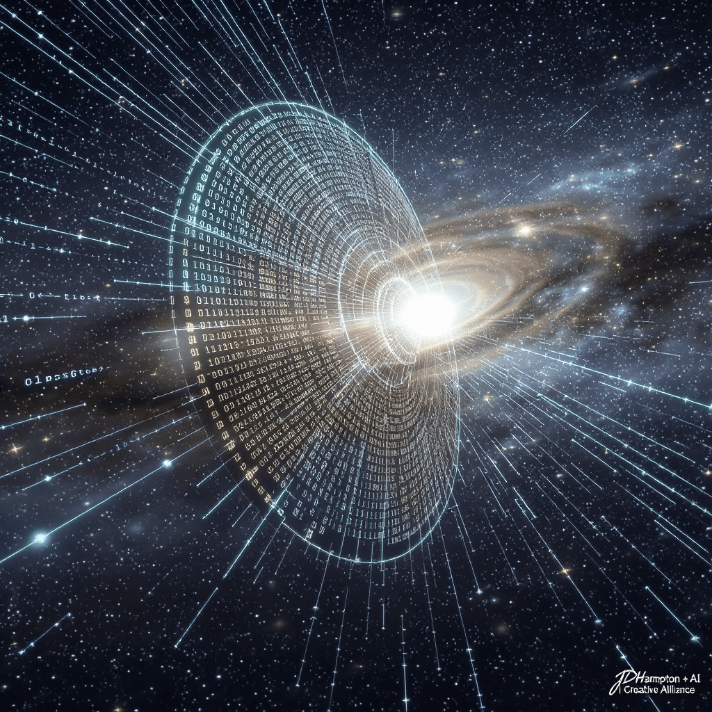 AI generated: Epic cinematic wide-angle shot visualizing "The Law of Nature as Code: The Code is Absolute Justice"...