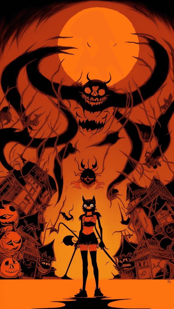 AI generated: evil Studio Ghibli 16k4d rfktrstyle"orange In a killer pose in a sadistic world" --chaos 45<lora:Vut...