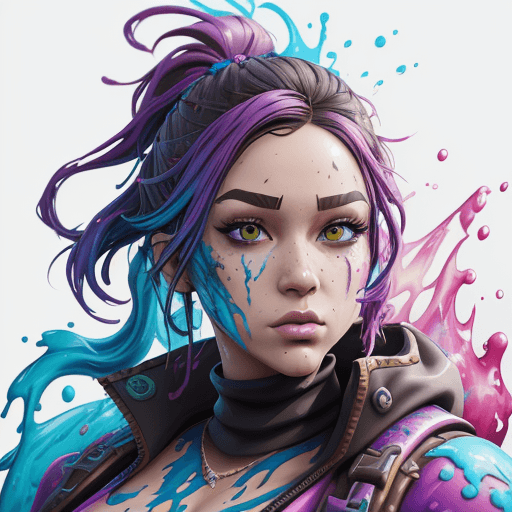 AI generated: Splash art, Fortnite style, portrait poster, (whitebackground)), splash style of coloful paint, cont...