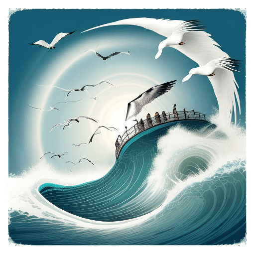 AI generated: make a landscape with a new wave band A Flock of Seagulls

