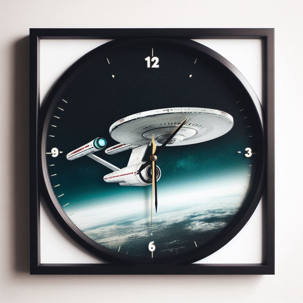 AI generated: round framed picture as analog clock, white background and edges of picture,  (8k, best quality, mas...