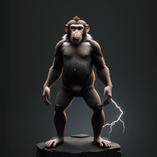 AI generated: Gcute [monkey/criature] on[ location], [clothes], full body, [lightning], concept art, ue5, 3d rende...