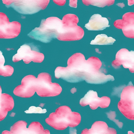 AI generated: Pink Clouds, Watercolor Soft Pastel, Digital Paper, Seamless Pattern, Printable Design, Commercial U...