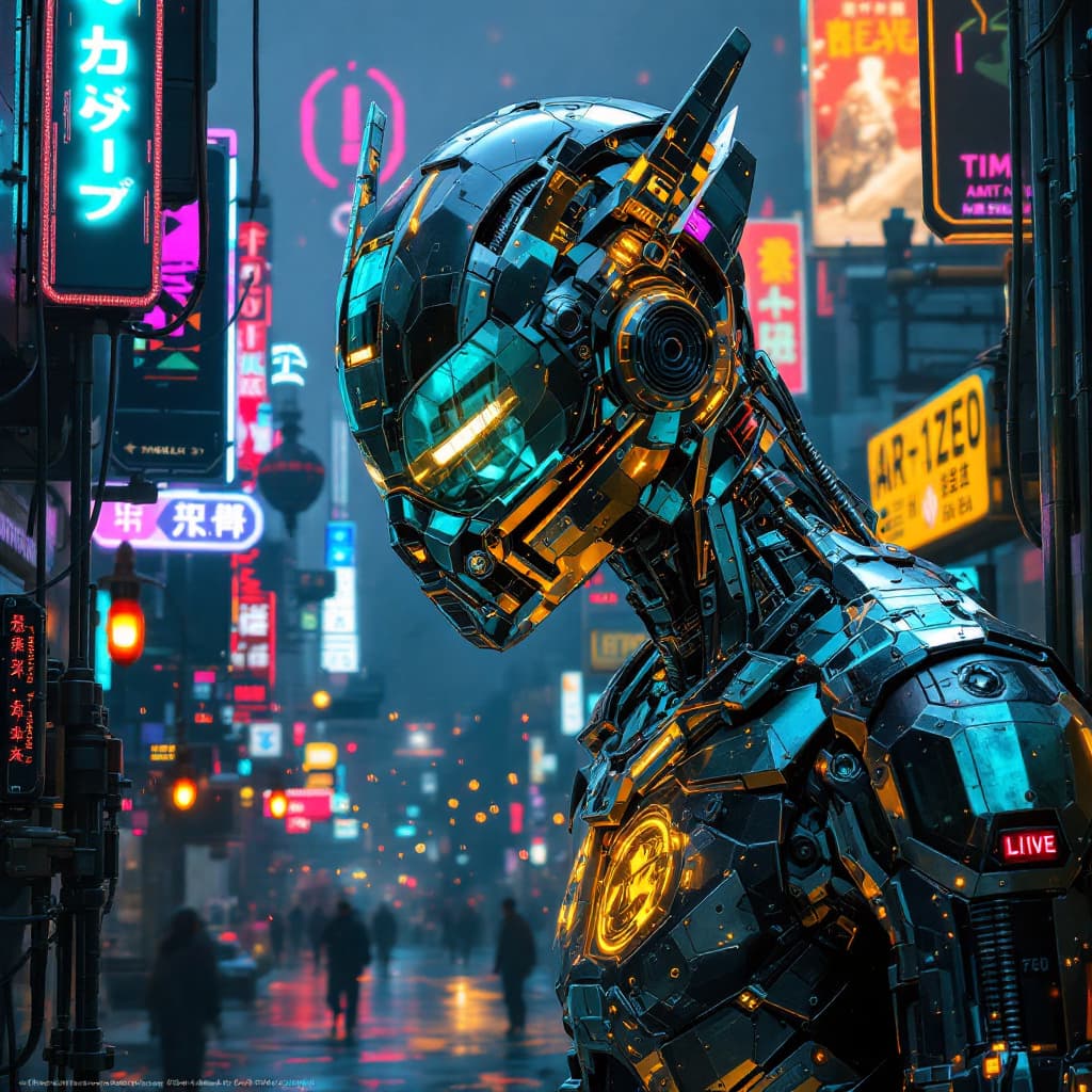AI generated: android android games for ios or android, in the style of tristan eaton, cyberpunk dystopia, meticul...