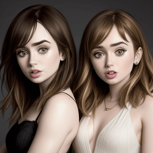 AI generated: Lily Collins Hilary Duff 
