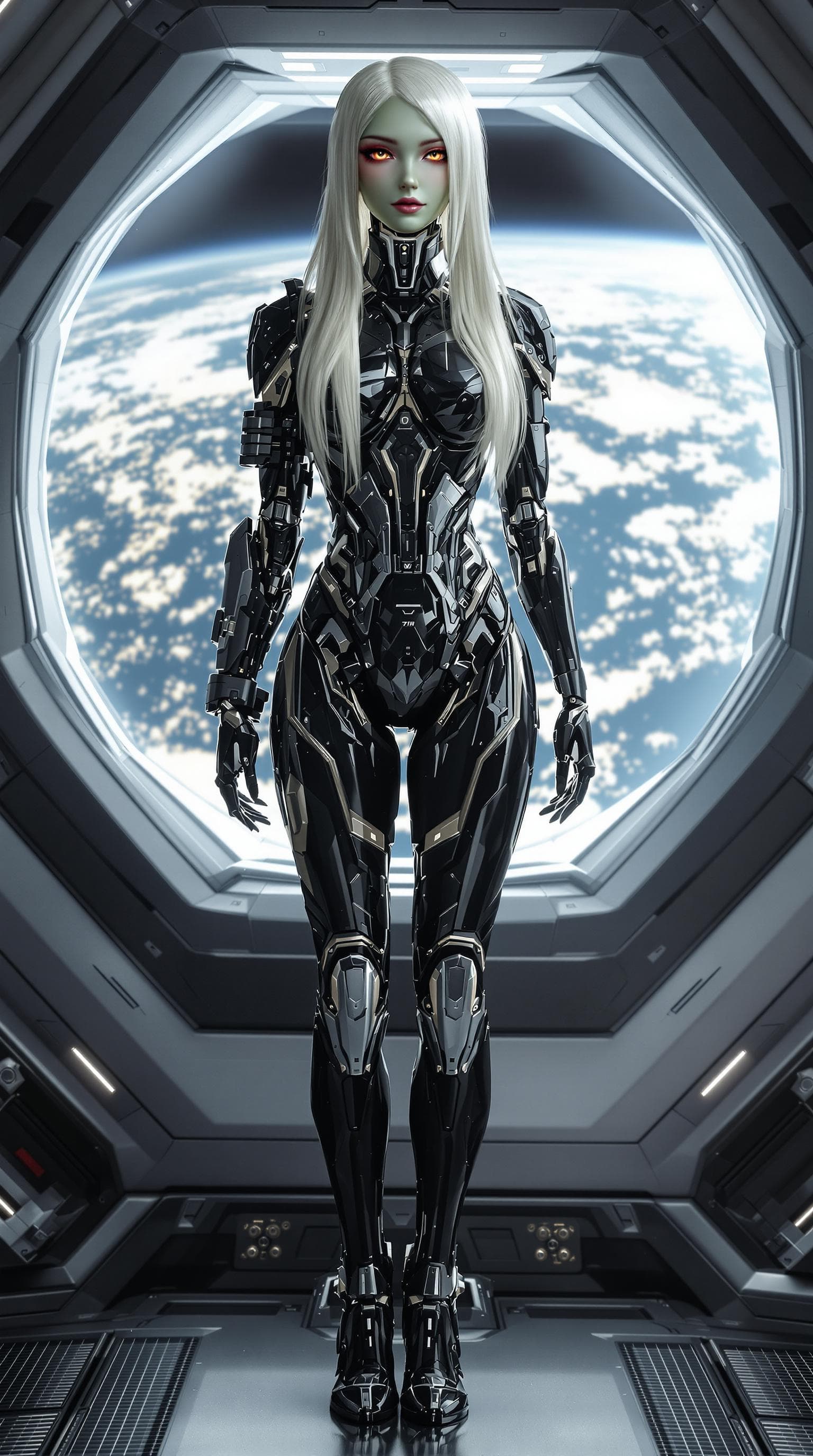 AI generated: exceptionally beautiful mechanical android (age 18) girl, (futuristic), (masterpiece), (realistic), ...