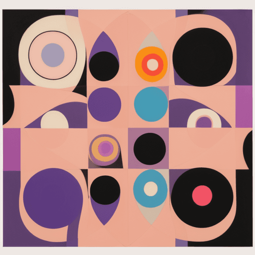 AI generated: 👄🎹  ::10 minimalist ::3 cubist geometric abstract painting ::5 massive, large, small, tiny, dots, ...