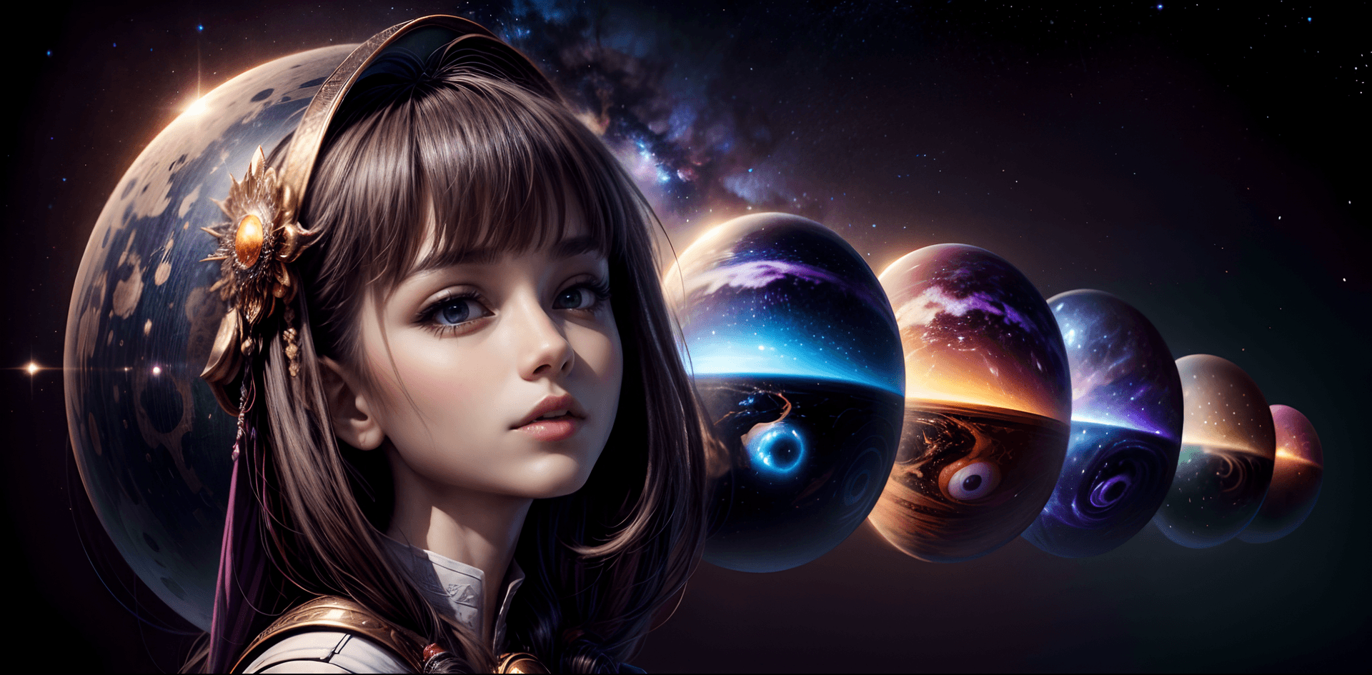 AI generated: masterpiece, cosmic panoramic, galaxy, planetary background, HD
