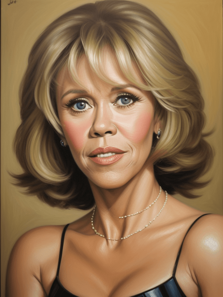 AI generated: oil painting portrait of JANE FONDA