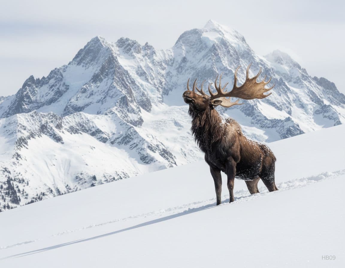 AI generated: At Mont Blanc, under the snow. With the discreet and very small word "HB09" at the bottom of the pho...
