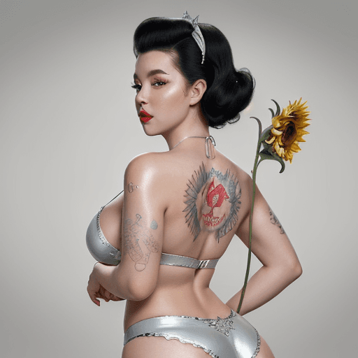AI generated: A striking and highly detailed portrait drawing of a voluptuous and beautiful Rockabilly pinup woman...
