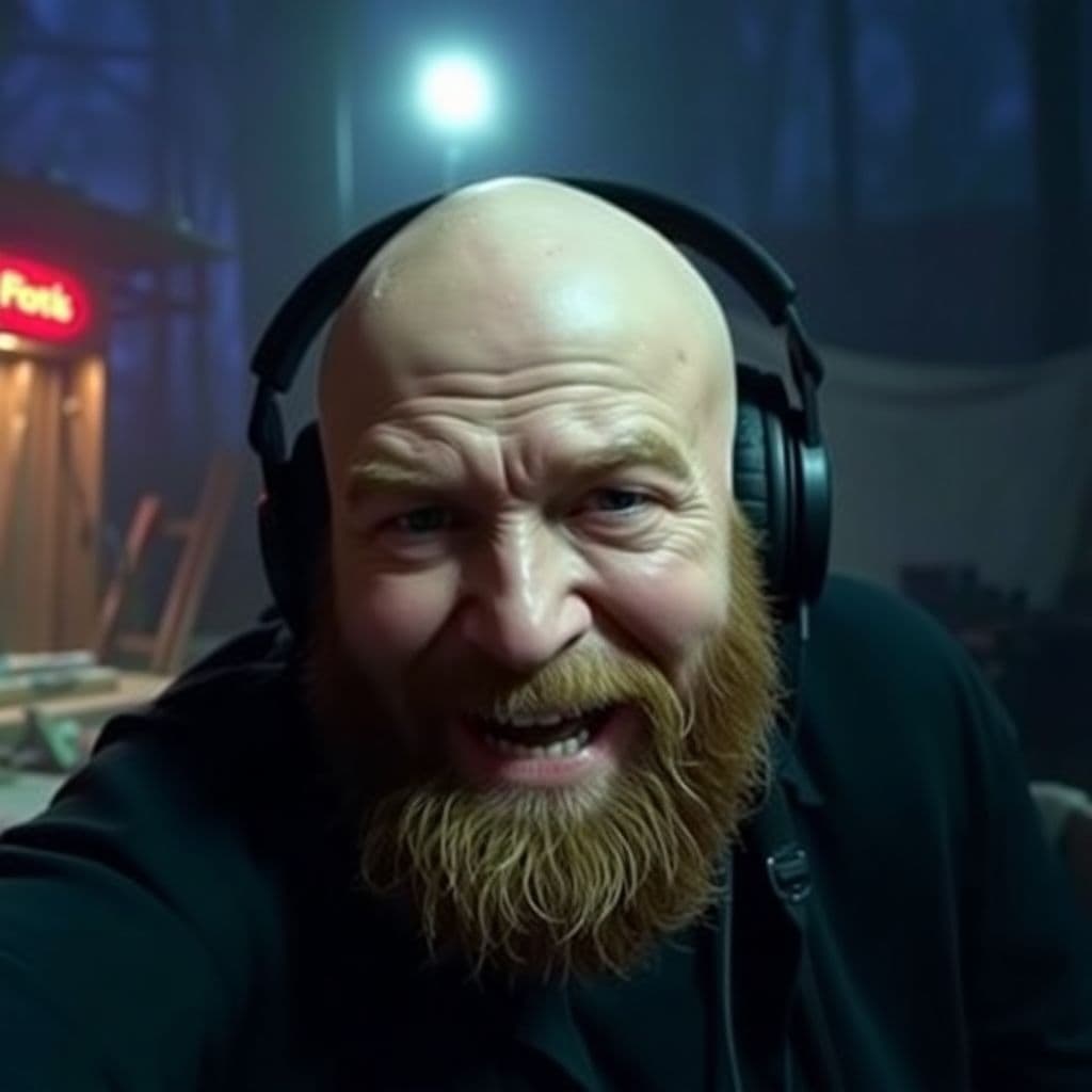 AI generated: Joe Rogan on set with a skinwalker, horror, unsettling, the shmiggle experience