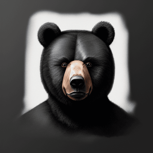 AI generated: an charcoal face bear