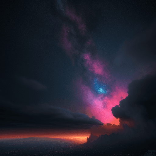 AI generated: a falling sky , epic , 8k , hd , colorful 