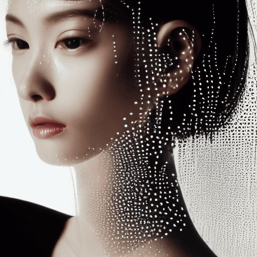 AI generated: Fashion photography jewelry,  style Alexander Mcqueen model, she is wearing same earrings in two ear...