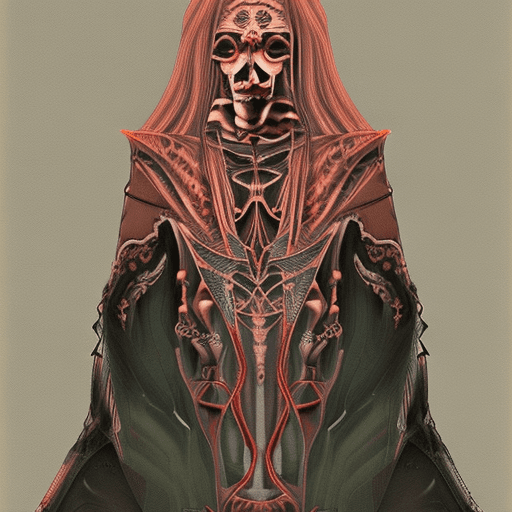 AI generated: Skull demon sorcerer Concept art portrait by Terese Nielsen, Brom, Miho Hirano, hyperdetailed intric...