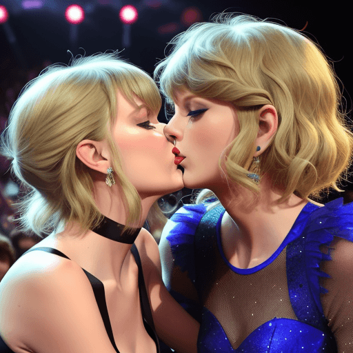 AI generated: taylor swift kiss billie 
