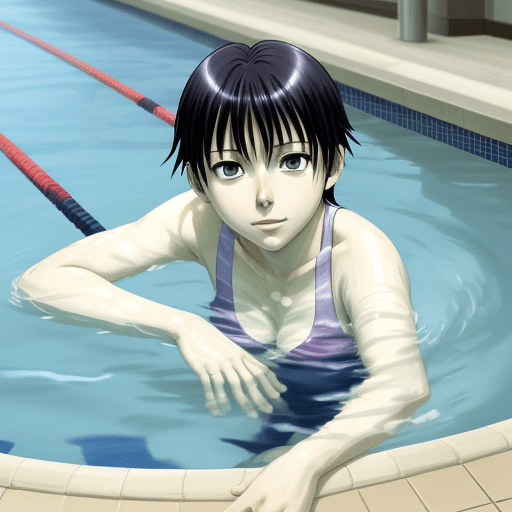 AI generated: 
 hinata hyuuga in swiming pool 


