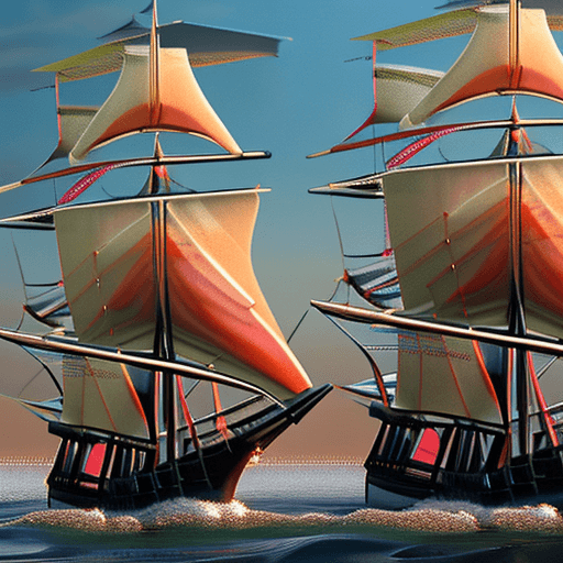 AI generated: Photo of a ultra realistic sailing ship, dramatic light, pale sunrise, cinematic lighting, battered,...