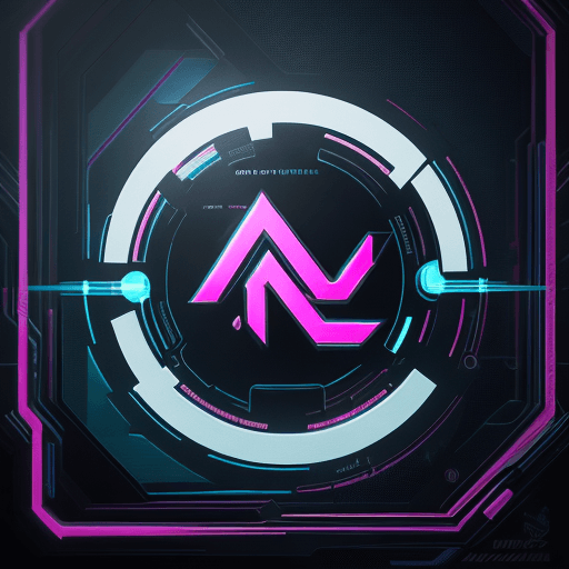 AI generated: logo with name "N V", cyberpunk, cyberpunk style logo, light atmosphere; 8k, HD detail logo,  HDR lo...