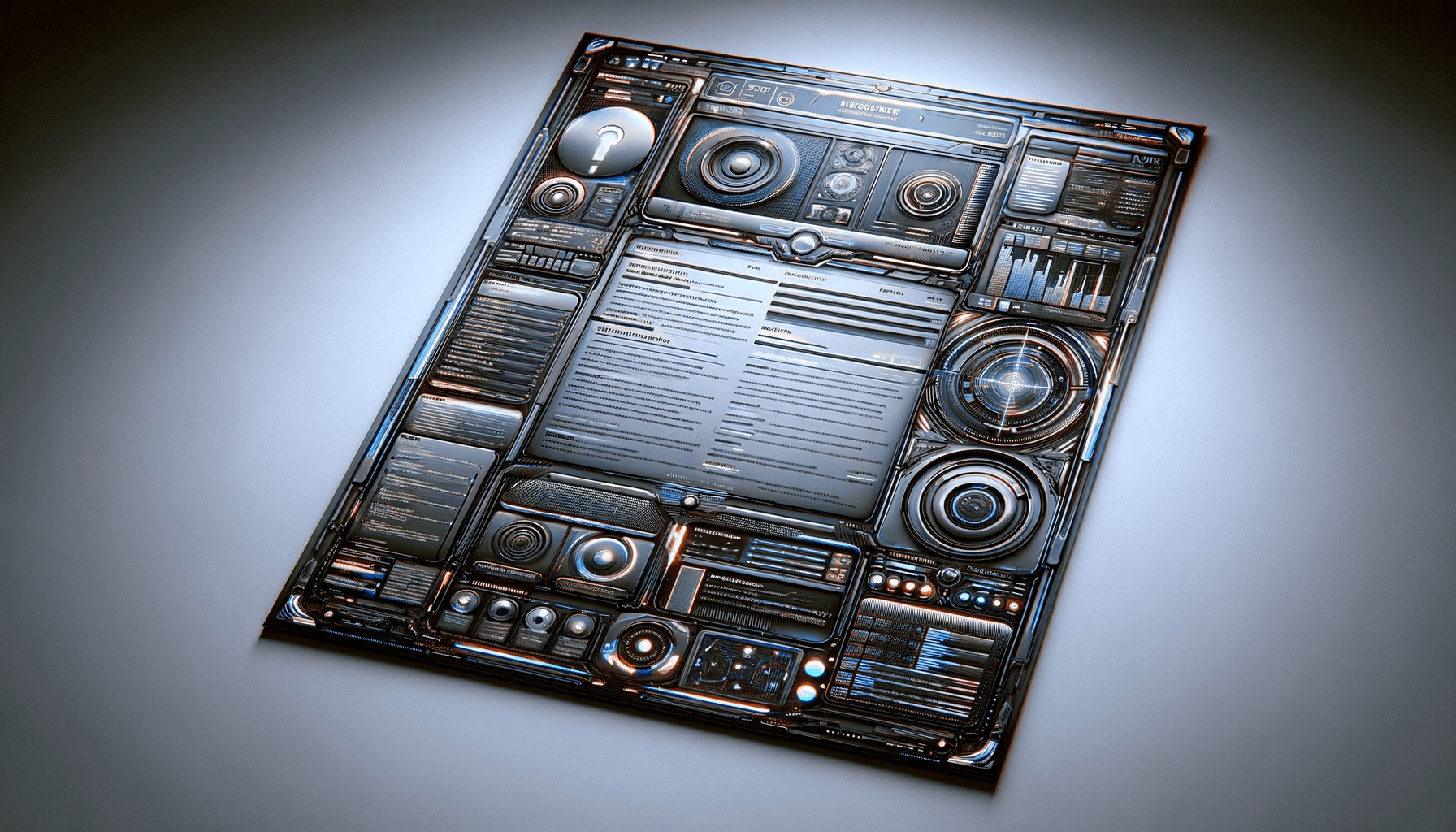 AI generated: Create a visually striking 3D image titled 'Multilayered Spectrum,' depicting a futuristic CV Resume...