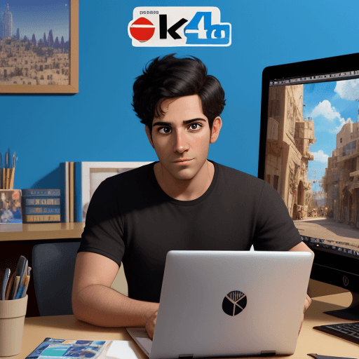 AI generated: 4K poster for a Pixar and Disney animated film called "Photoshop", released in 2024, about Israel, g...