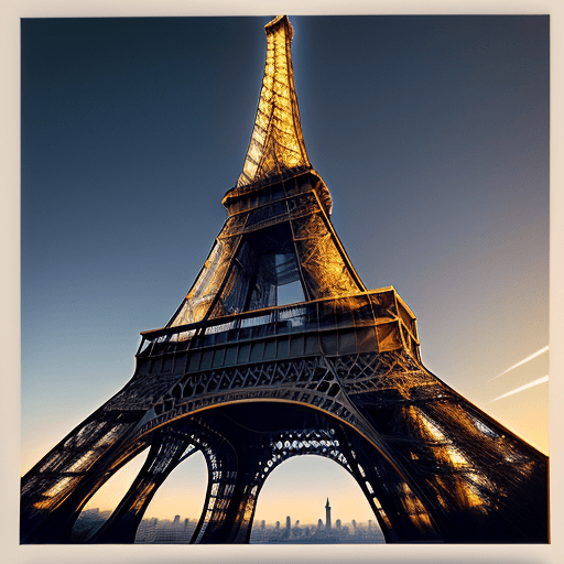 AI generated: , photograph, majestic, tour eiffel, Sharp and in focus, Peaceful, Techwear, Fujicolor Superia X-TRA...