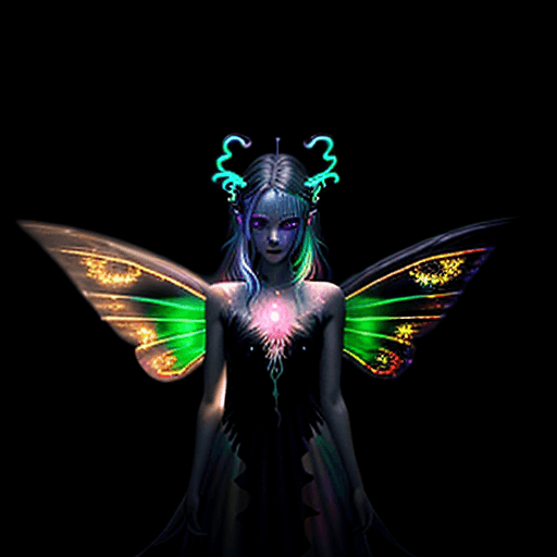 AI generated: Sanctuary, Temple, Devil fairy(female), dark magic, Devil soul, Jinn, Demon, divine, clean skin, par...