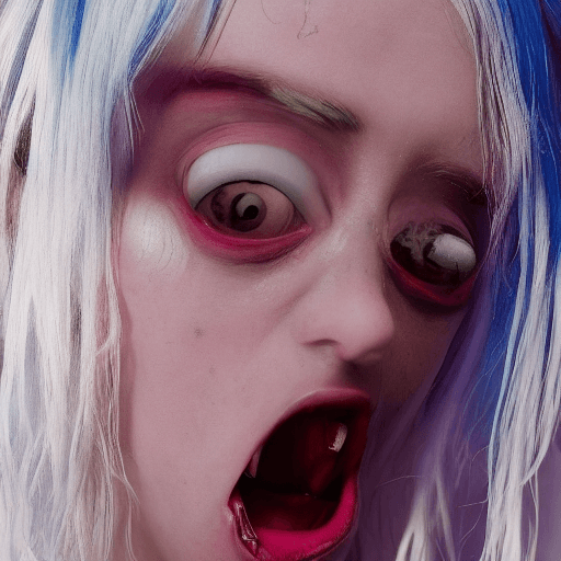 AI generated: Photo of a ultra realistic Billie Eilish, no clothes, ahegao face, cum shotted on face