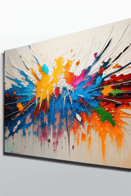 AI generated: vivid color,artistic,palette knife,thick texture,colorful paint,abstract art,large canvas,creativity...