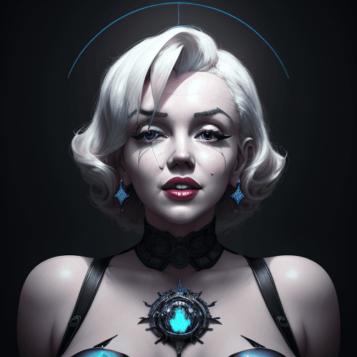 AI generated: portrait of Marilyn Monroe as a necromancer, intricate abstract. intricate artwork. by Tooth Wu, wlo...