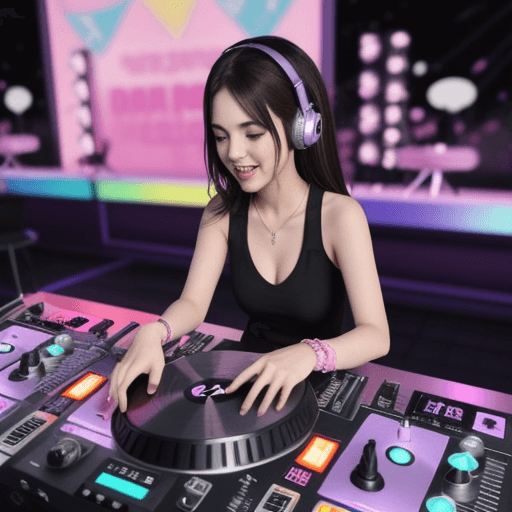 AI generated: girl party dj