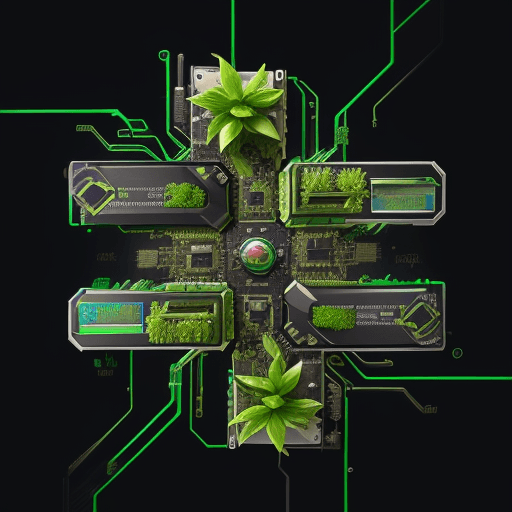 AI generated: ui ux design of mobile app a green plant growing out of a motherboard, computer graphics by Agro Sez...