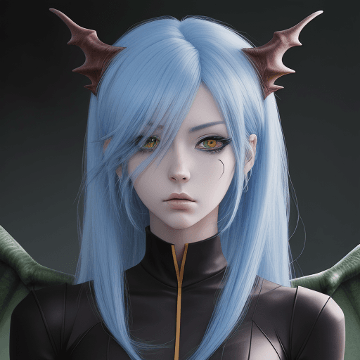 AI generated: a close photograph,anime character, dragon and human hybrid from