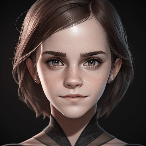 AI generated: Emma Watson, Extreme close-up face, symmetrical face,smile. 

octane render, trending on artstation,...