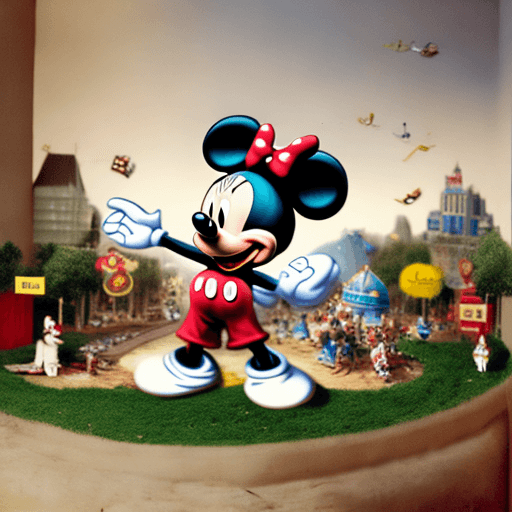 AI generated: Mickey Mouse as a real person in real life, realistic, diorama, hyperdense, octane, old photograph