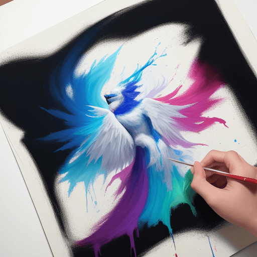 AI generated: Master of Color: Artist Creating Magic on a White Canvas