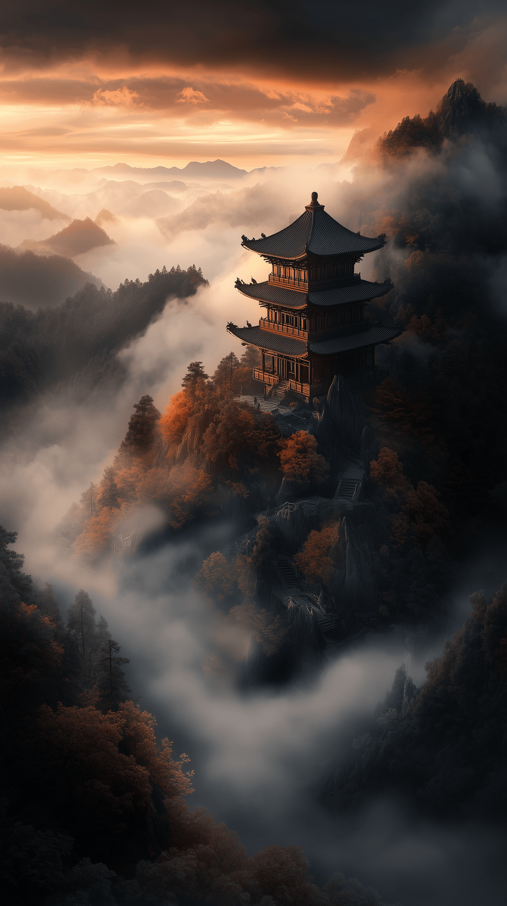AI generated: Fo Shan Mountain --chaos 5 --ar 9:16